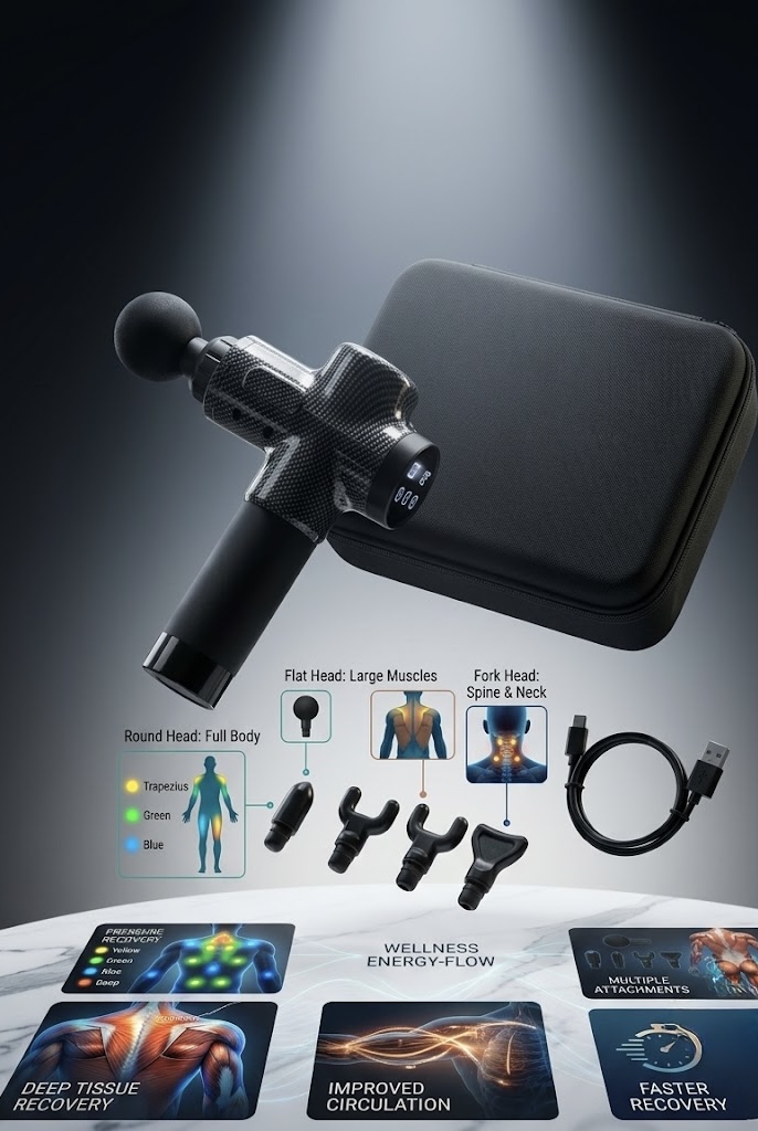 Floating massage gun product shot